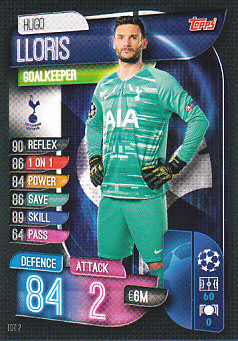 Hugo Lloris Tottenham Hotspur 2019/20 Topps Match Attax CL #TOT2